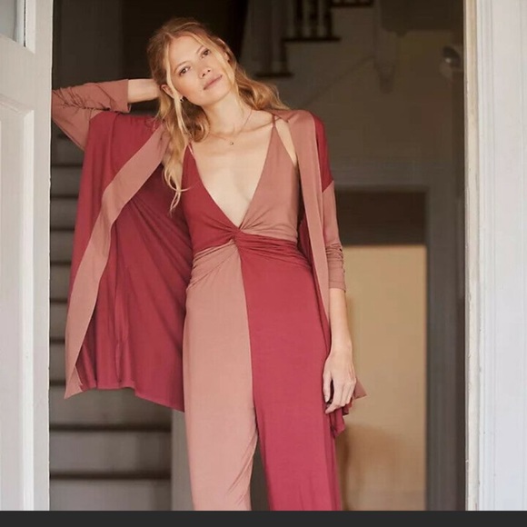 Anthropologie NWT Sz Med or SM top rated color blocked robe and Jumpsuit Set - Picture 3 of 17